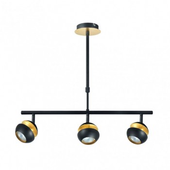 Distribuidor - Lâmpadas Diversas | Lâmpadas Modernas | COLGANTE BEETHOVEN NEGRO/ORO 3XGU10 Ref: 142053009